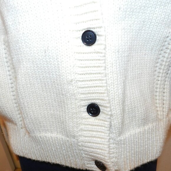 Demylee New York Peyton Wool Cotton Blend Knit Ivory Cream Cardigan Sweater XS - Picture 3 of 15
